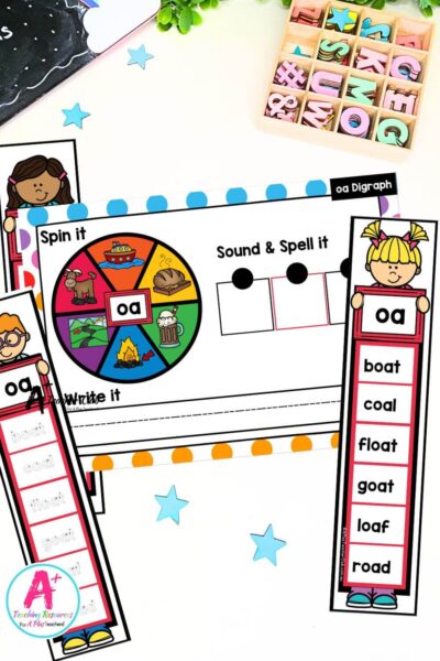 oa Vowel Digraph Activities Spin & Spell