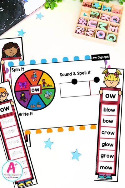 ow Vowel Digraph Activities Spin & Spell