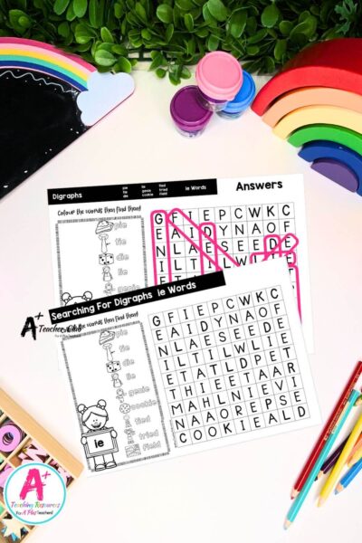 ie Vowel Digraph Activities Word Search