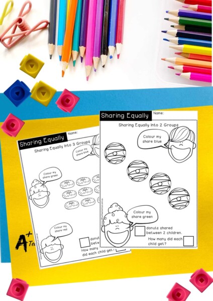 Donuts Colour My Share Worksheets