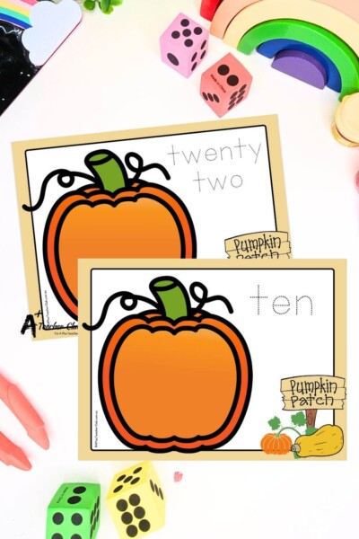 Pumpkin Seed Math Mats words 0-30 (No Counting) - Trace Font