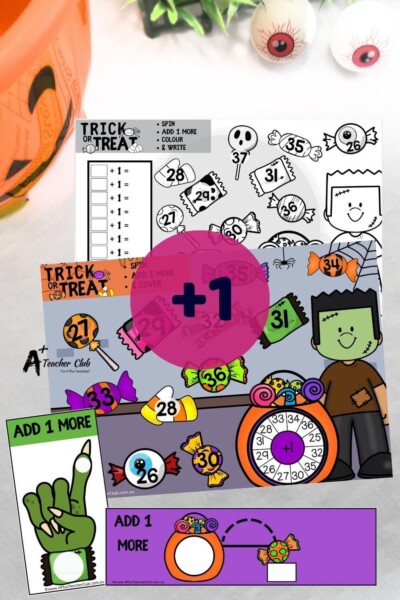 Halloween Trick or Treat Addition Games +1 More to 120