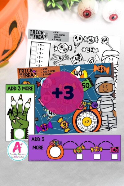 Halloween Trick or Treat Addition Games +3 More to 120