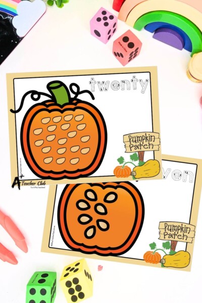 Pumpkin Seed Math Mats words 0-30 (Counting) - Letter Formation