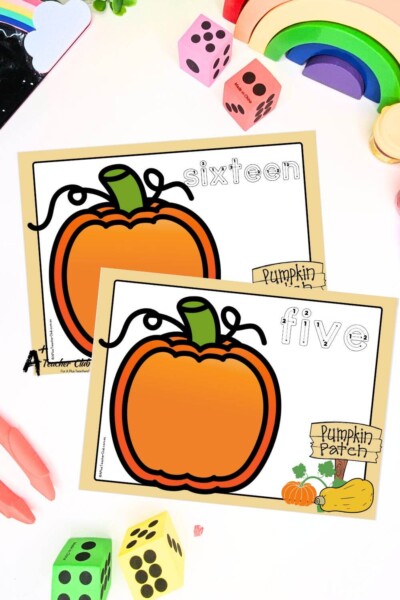 Pumpkin Seed Math Mats words 0-30 (No Counting) - Letter Formation