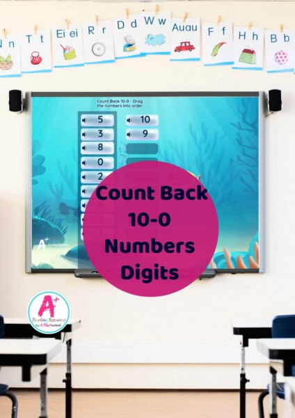 Number Sequence 10-0 Interactive Whiteboard Math Game