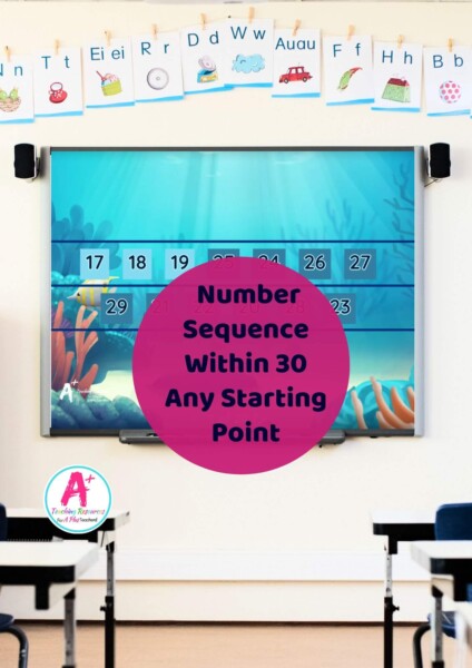 0-30 Number Sequence Interactive Whiteboard Game