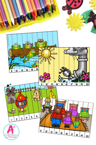 Number Sequence 0-20 Fairy Tale & Nursery Rhymes Strip Puzzles