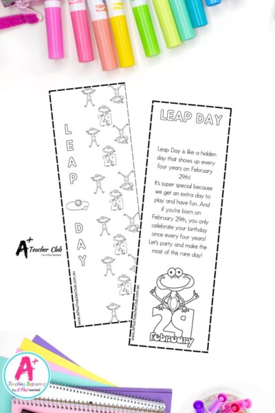 Leap Day Colouring Bookmarks
