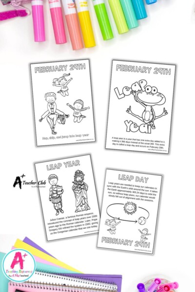 Leap Day Colouring Pages