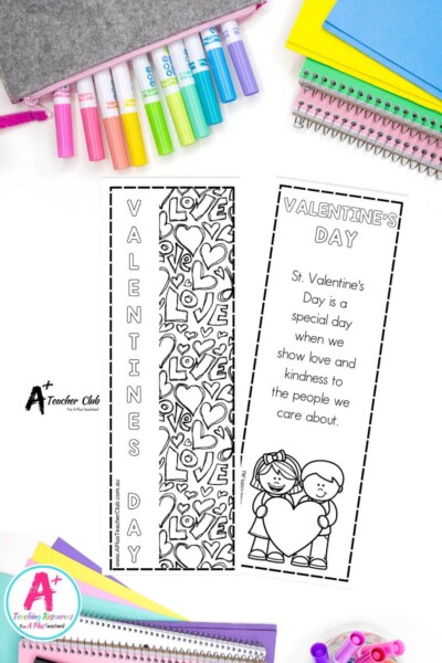 Valentines Day Colouring Bookmarks