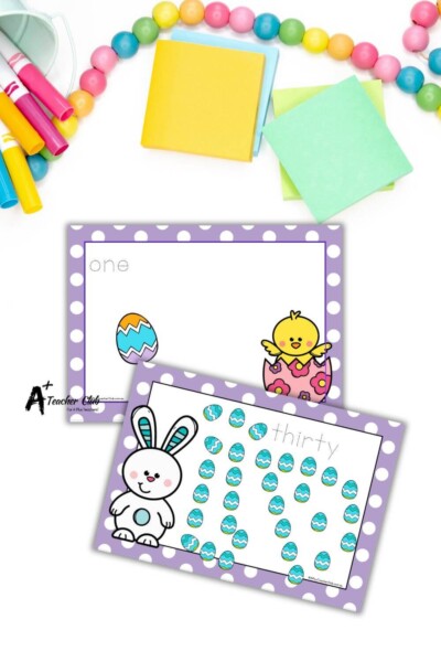 Easter Math Mats words 0-30 (Counting) - Trace Font