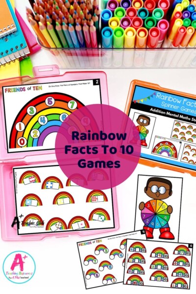 Rainbow Facts & Friends of 10 - Spin & Cover Task Cards