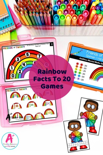 Rainbow Facts & Friends of 20 - Spin & Cover Task Cards