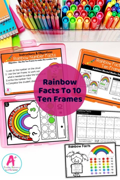Rainbow Facts Ten Frame Task Cards (10)