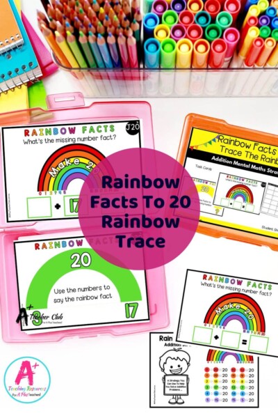 Rainbow Facts To 20 Rainbow Trace Task Cards