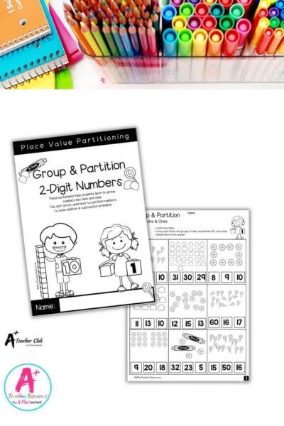 Mental Maths Activities Partitioning - Count Group & Circle Tens & Ones To 99 WORKSHEETS