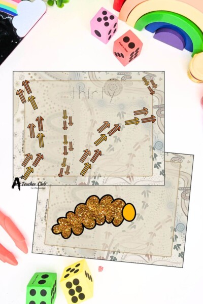 Aboriginal Symbols Math Mats Number Names 0-30 (Counting) - Trace Font