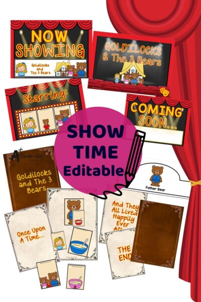 Fairy Tale Theatre Dramatic Play Set - Show Time EDITABLE