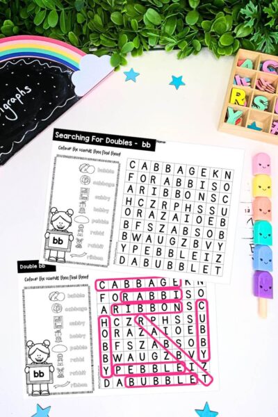 Double Consonants Word Search - bb