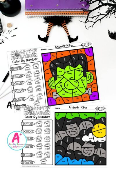 Halloween Number Sense Colour By Code 0-20 – Words