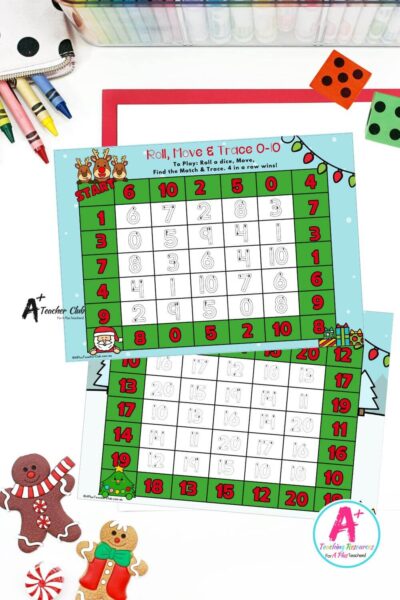 Christmas Number Sense 4-in-a-row 0-20 - Digits