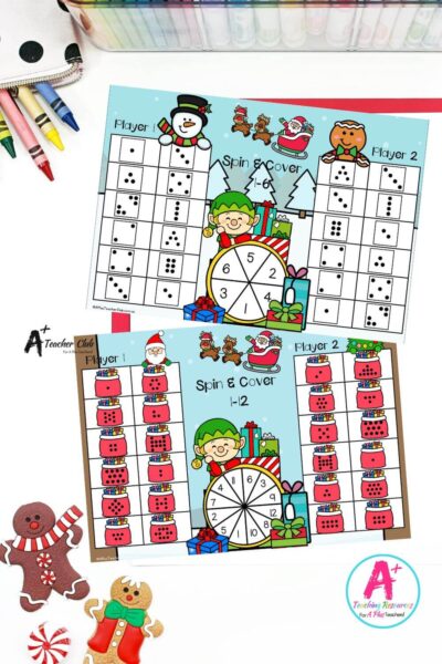 Christmas Number Sense Spinner Games – Subitising 1-12