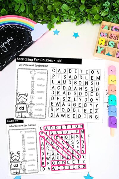 Double Consonants Word Search - dd