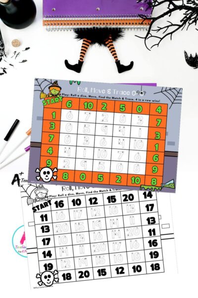 Halloween Number Sense 4-in-a-row 0-20 - Digits