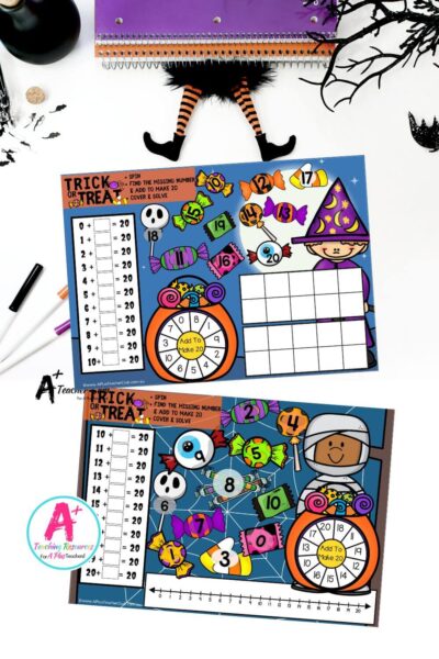 Halloween Number Sense Spinner Games – Addition Facts To 20