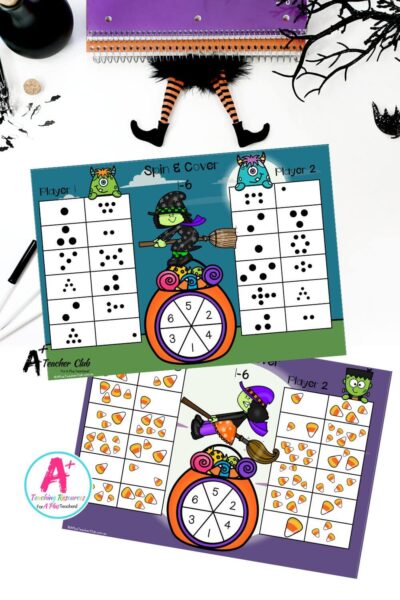 Halloween Number Sense Spinner Games - Subitising 1-12