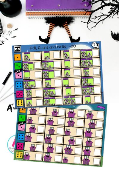 Halloween Number Sense Dice Race 0-20 – Counting