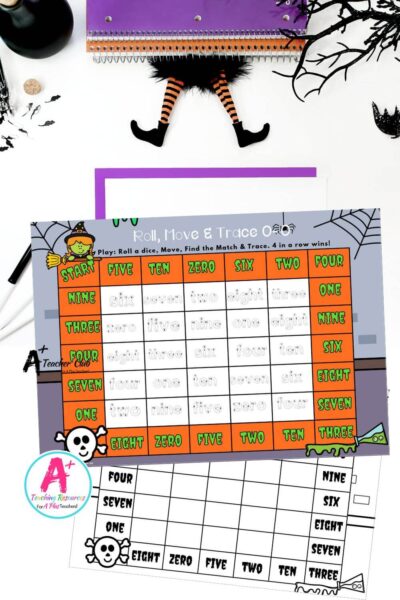 Halloween Number Sense 4-in-a-row 0-20 – Words