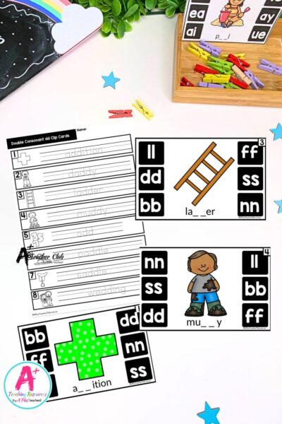 Double Consonant Clip Cards - dd