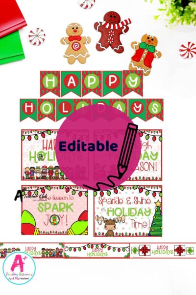 Christmas Display Posters & Banner EDITABLE