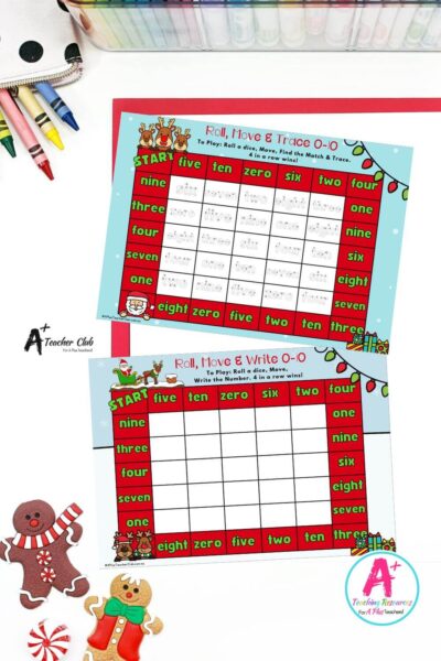 Christmas Number Sense 4-in-a-row 0-20 – Words