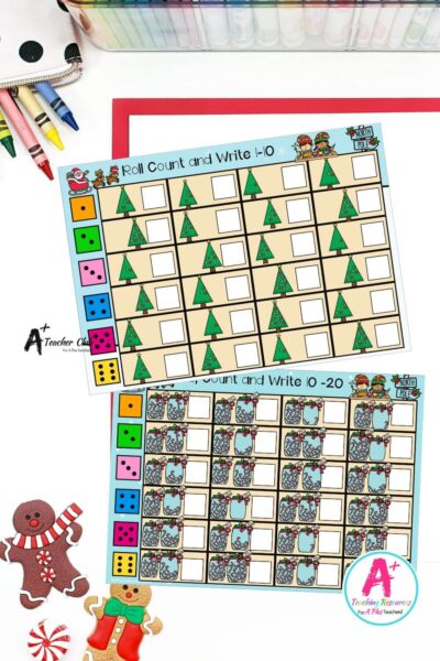 Christmas Number Sense Dice Race 0-20 – Counting