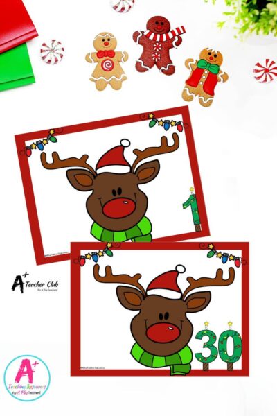 Reindeer Get & Count Playdough Mats