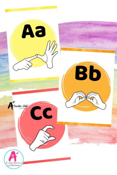 Rainbow Colours Literacy Decor Auslan Alphabet