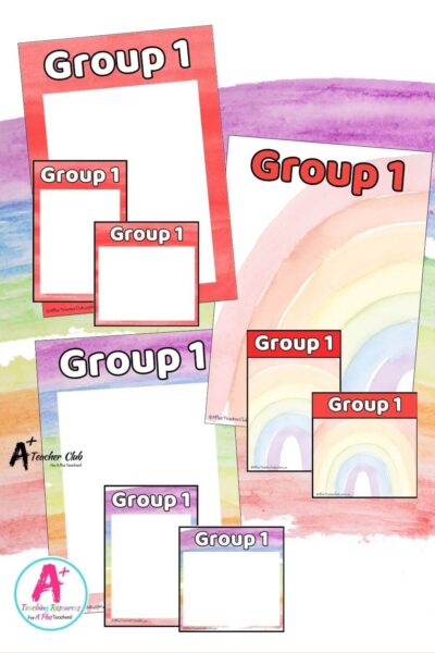 Rainbow Colours Decor Groups and Book Box Labels