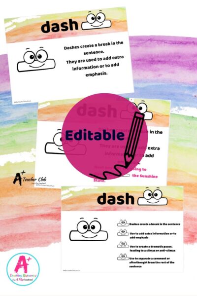 Rainbow Colours Literacy Punctuation FUN ICONS Editable