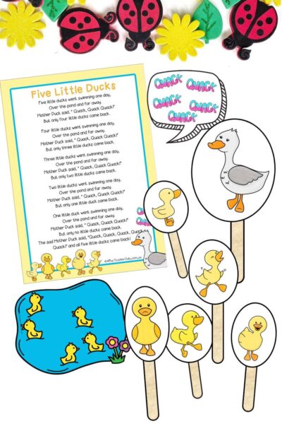 Counting Nursery Rhymes Songs & Puppets - 5 Little Ducks