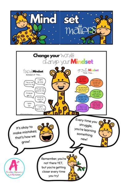 Back To School Growth Mindset Display – Giraffes Can't Dance Theme