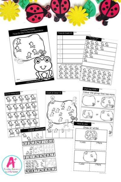 Counting Nursery Rhymes Worksheets – 5 Little Ducks