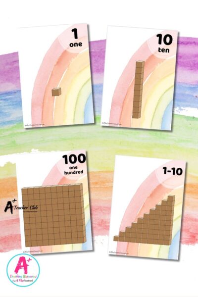 Rainbow Colours Decor Maths Base 10 Materials