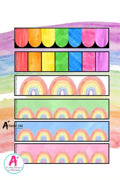 Rainbow Colours Decor Bulletin Board Borders