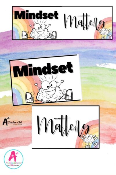 Rainbow Colours Decor Mindset Matters Banner