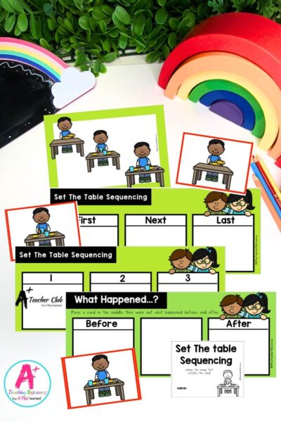 3-Step Sequencing Everyday Events - Table Setting