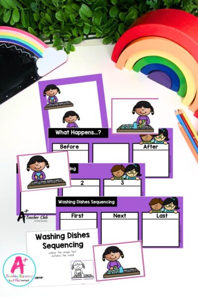 3-Step Sequencing Everyday Events - Washing Dishes