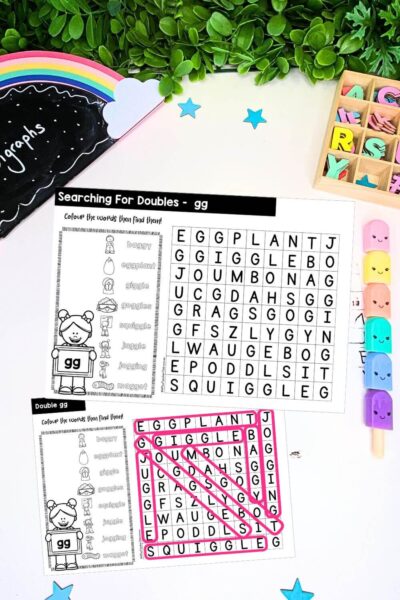 Double Consonants Word Search - gg